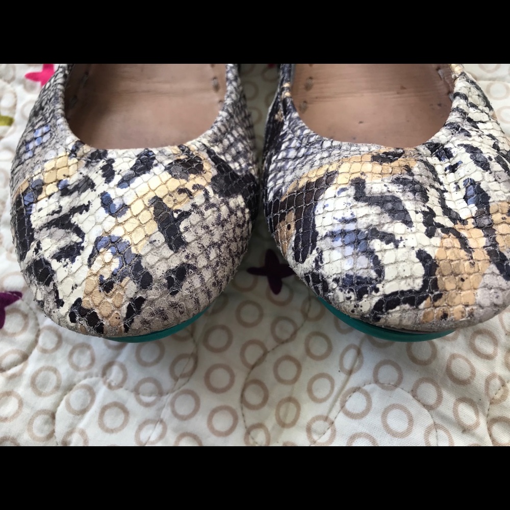 Women's Snake-Print Ballet Flats in Multi-Color